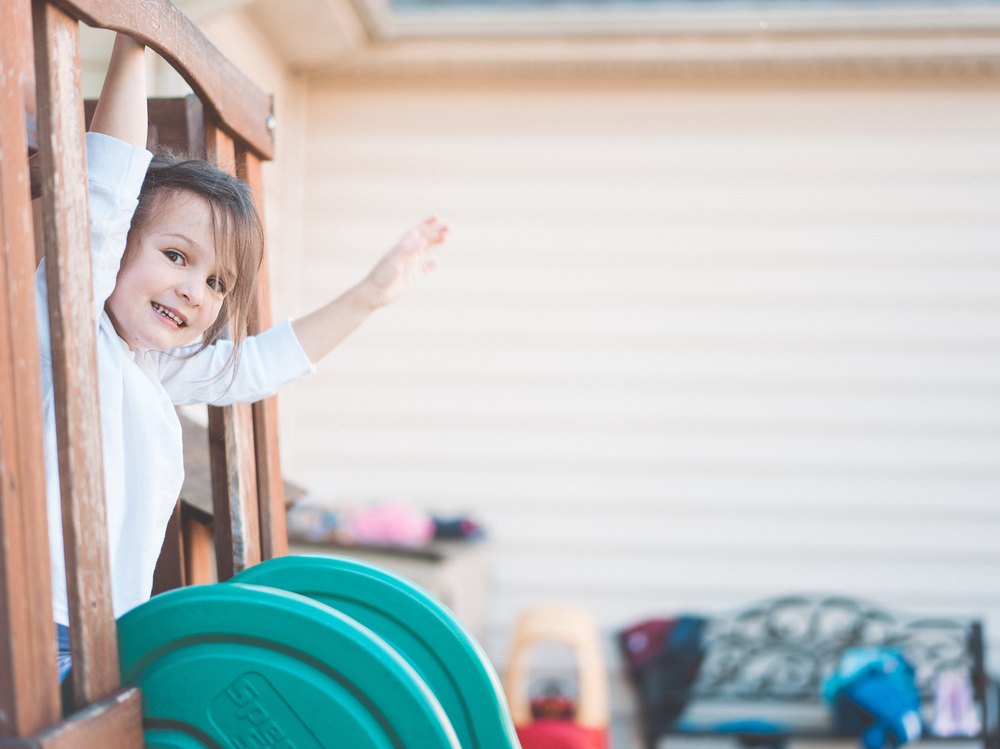 A child playing outside