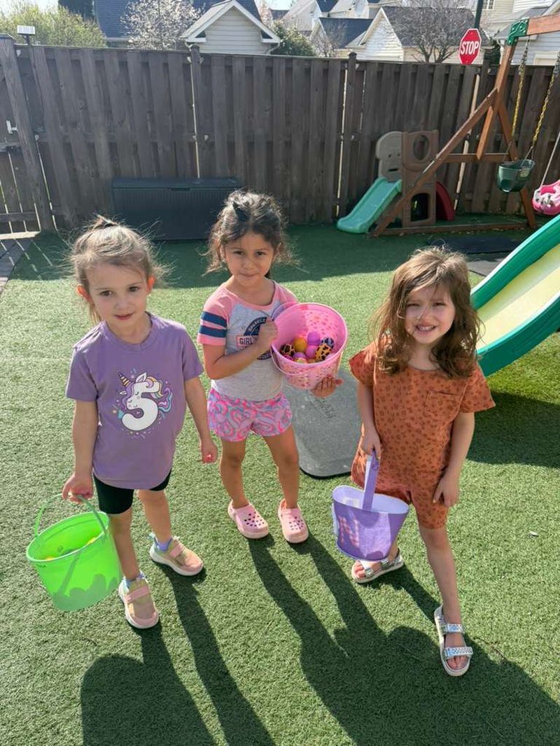Outside in the backyard