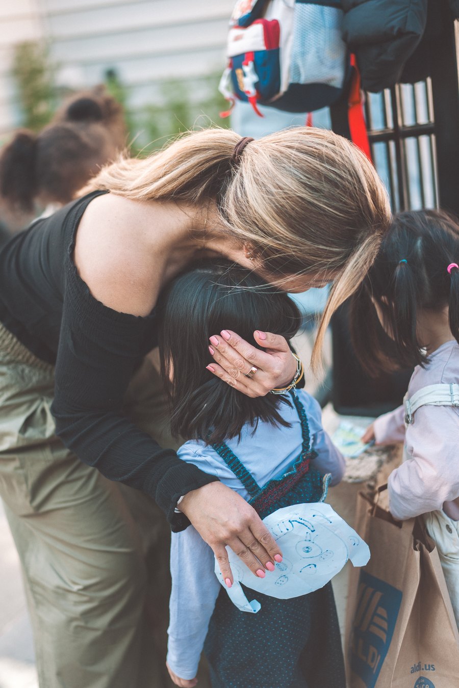 A hug at pickup time