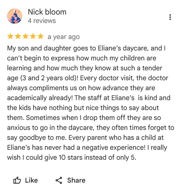 Google review from Nick B.